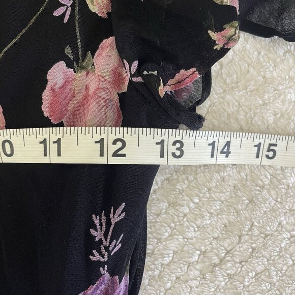 VTG Lola P Womens Y2K 90s Black Floral Maxi Slip Dress Size S Fairy Whimsigoth - Picture 12 of 14